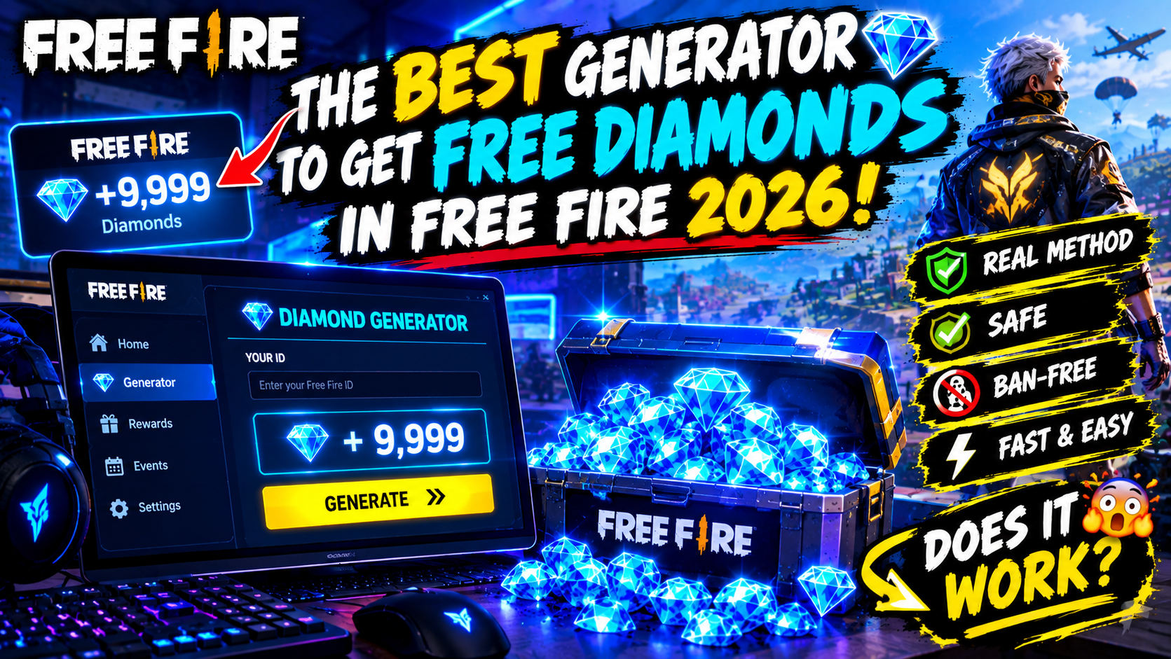 The Best Generator to Get Free Diamonds in Free Fire 2026! 🤯 +9,999 💎 Does It Work?